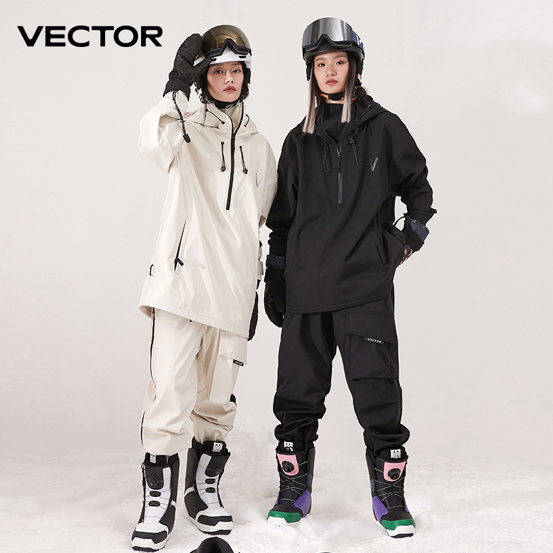 Winter Clothing Vector - Men Women Solid Color Ski Jacket