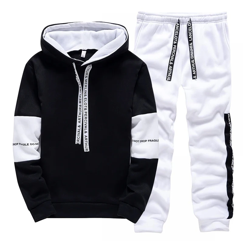 Black White Men's Tracksuit Fa - огляд і ціна Winter Clothing For