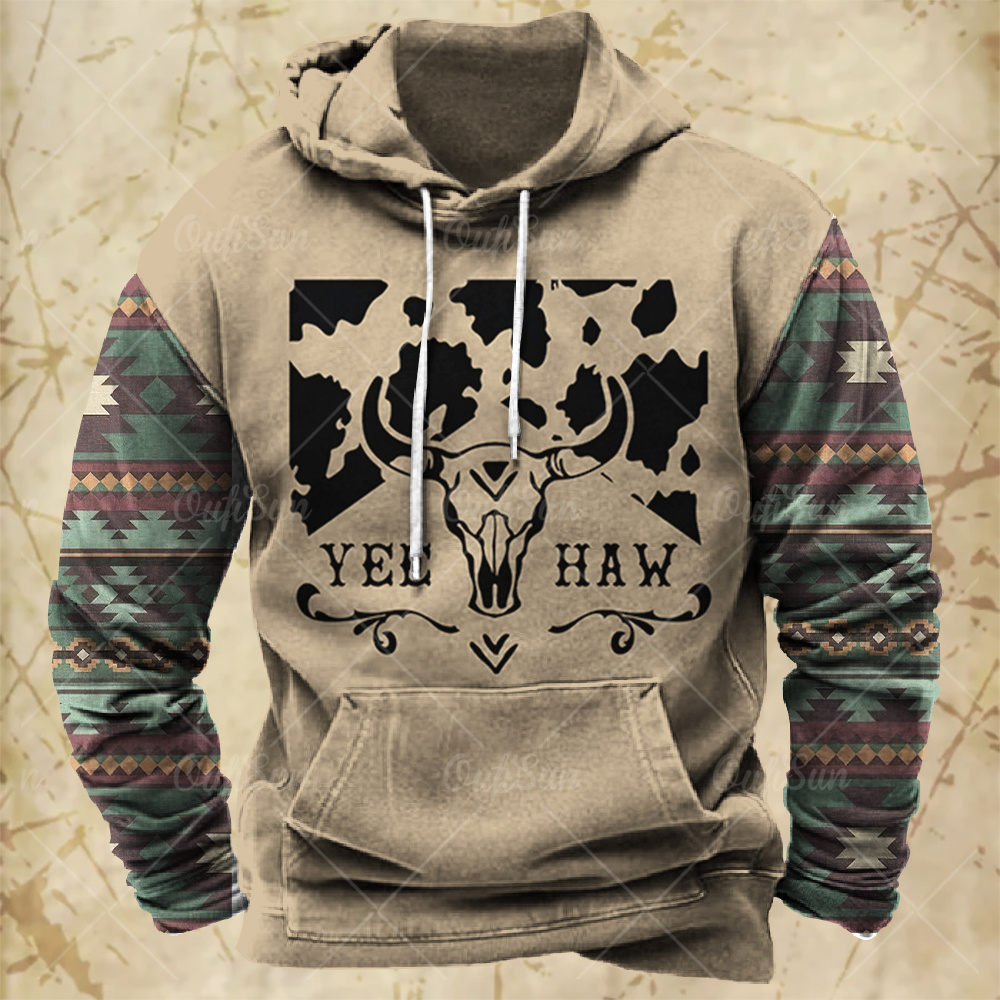 Men Hooded Vintage Print  Swea - огляд і ціна Winter Clothes Shop