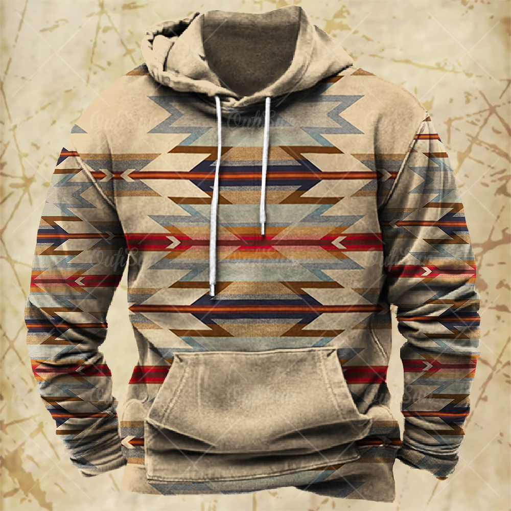 Men Hooded Vintage Print  Swea - огляд і ціна Winter Clothes Shop