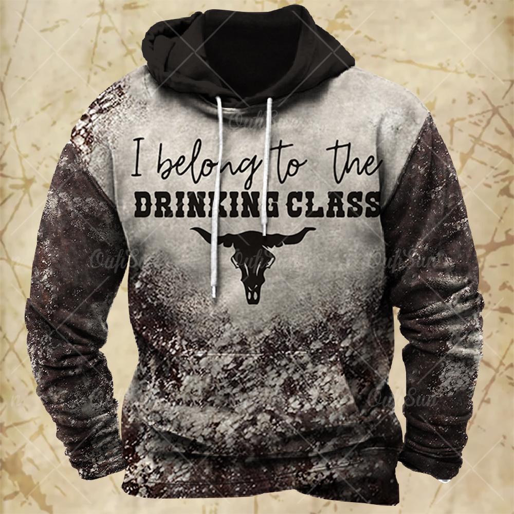 Men Hooded Vintage Print  Swea - огляд і ціна Winter Clothes Shop