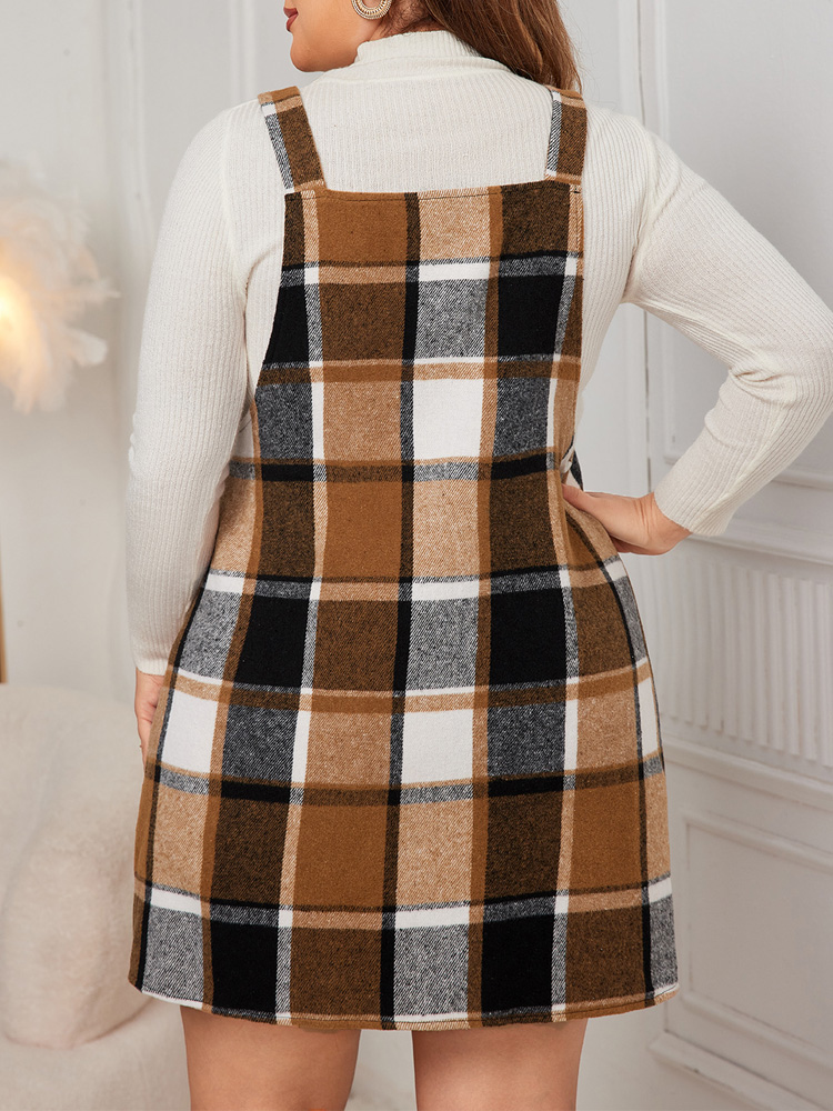GIBSIE Plus Size Plaid Strap D - огляд і ціна Winter Clothing For Plus Size Women